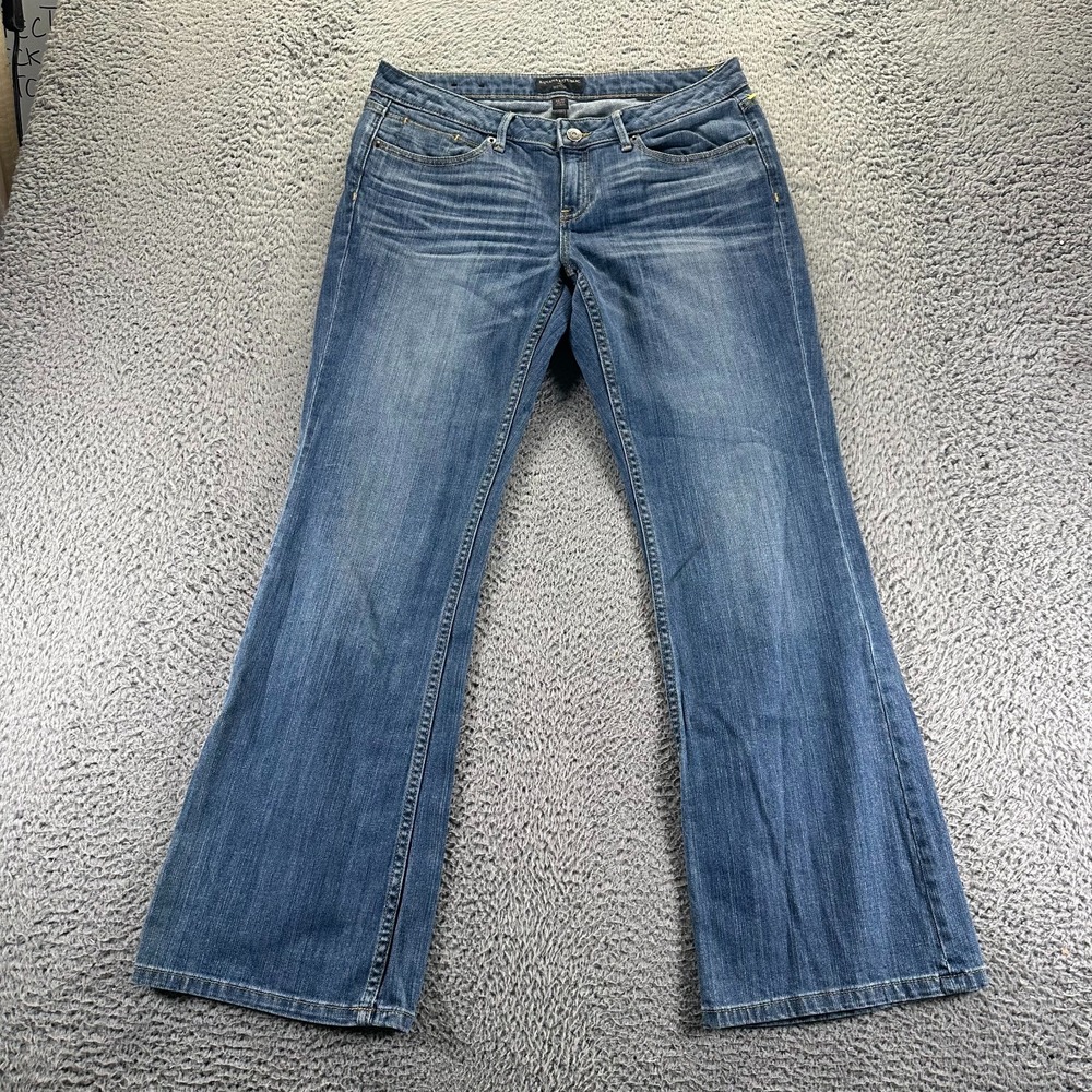 Banana Republic Jeans Women's 8 Blue Cotton Denim Bootcut Faded Workwear Stretch